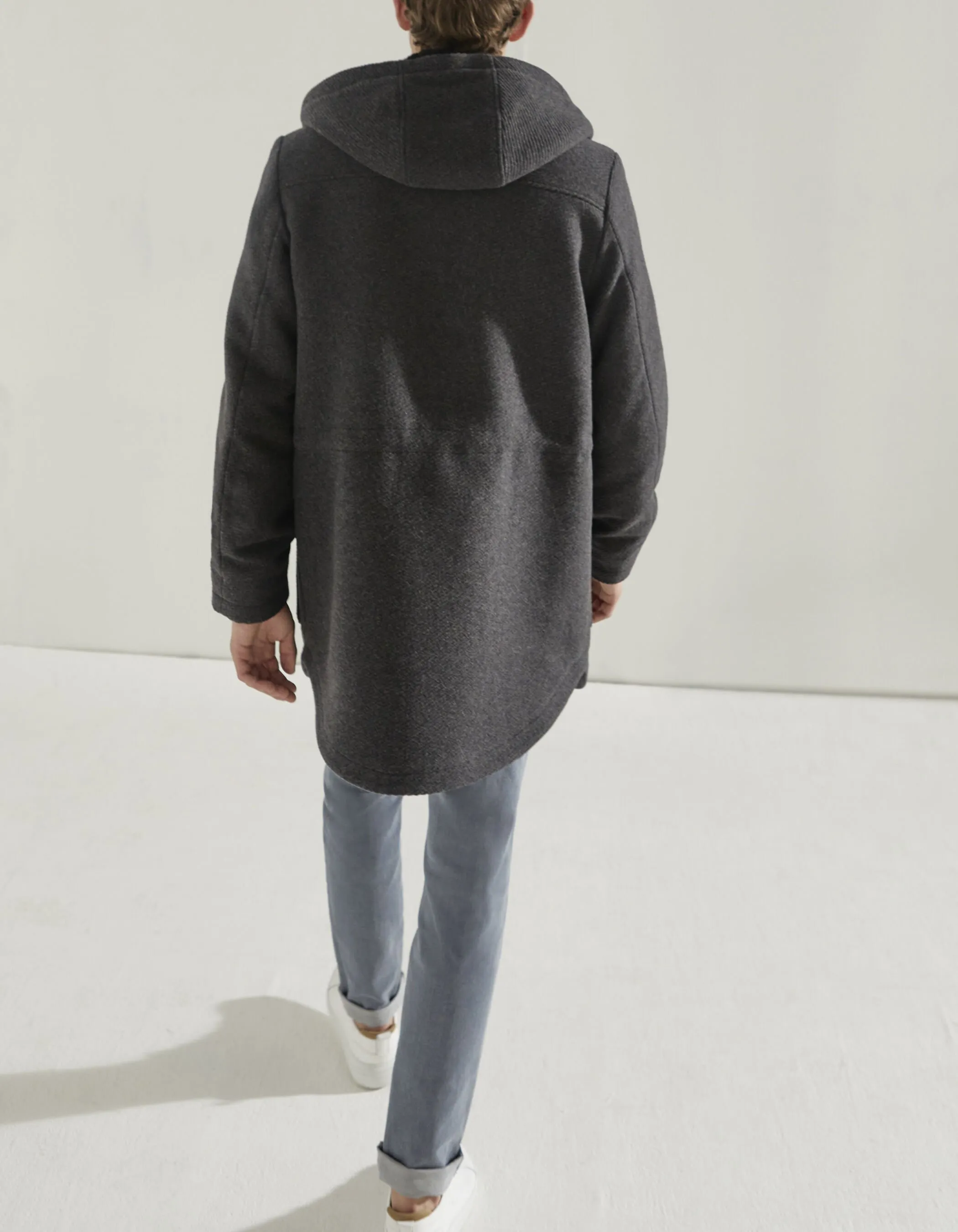Manteau anthracite à capuche Homme